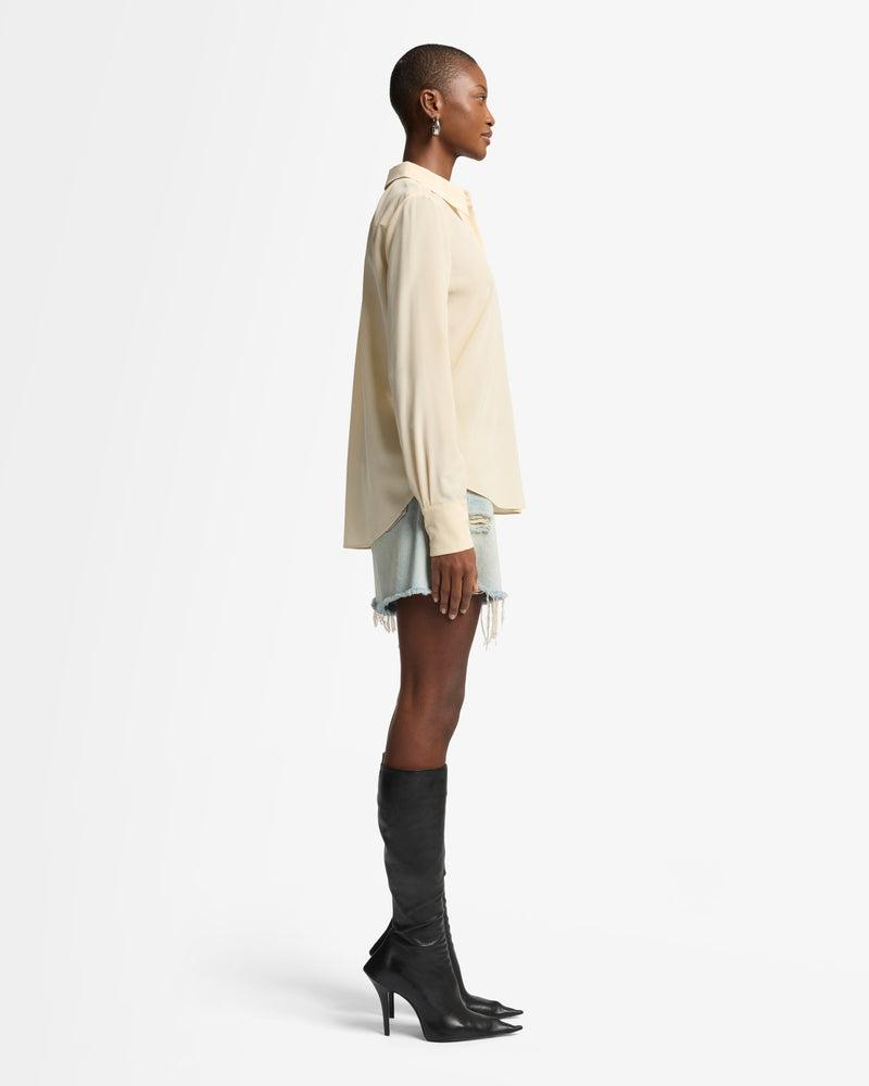 Long Sleeve Silk Blouse Product Image