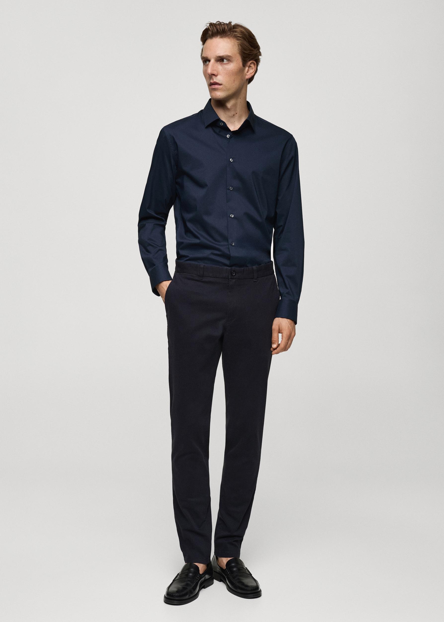 Slim fit serge chino pants - Men | MANGO USA Product Image