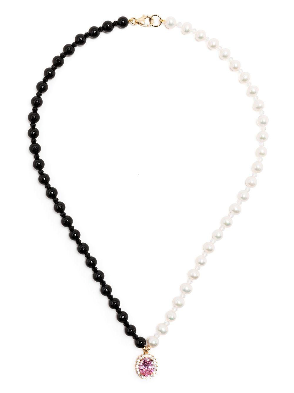 crystal-pendant pearl necklace Product Image