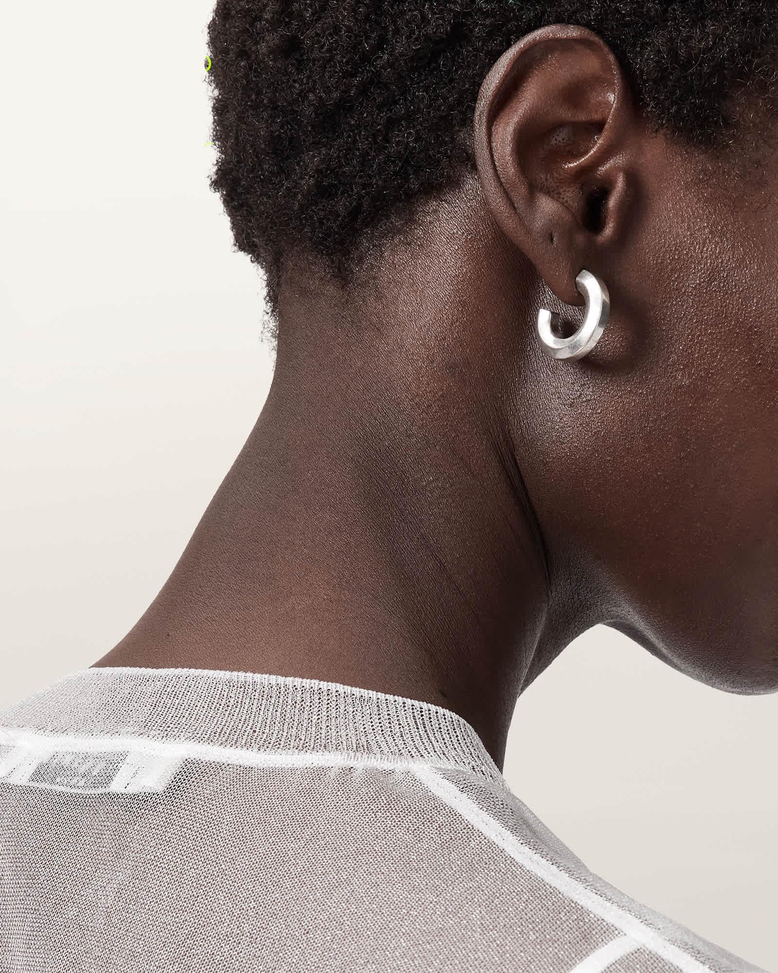 Nellie Pave Earrings WARM SILVER | ALLSAINTS US Product Image