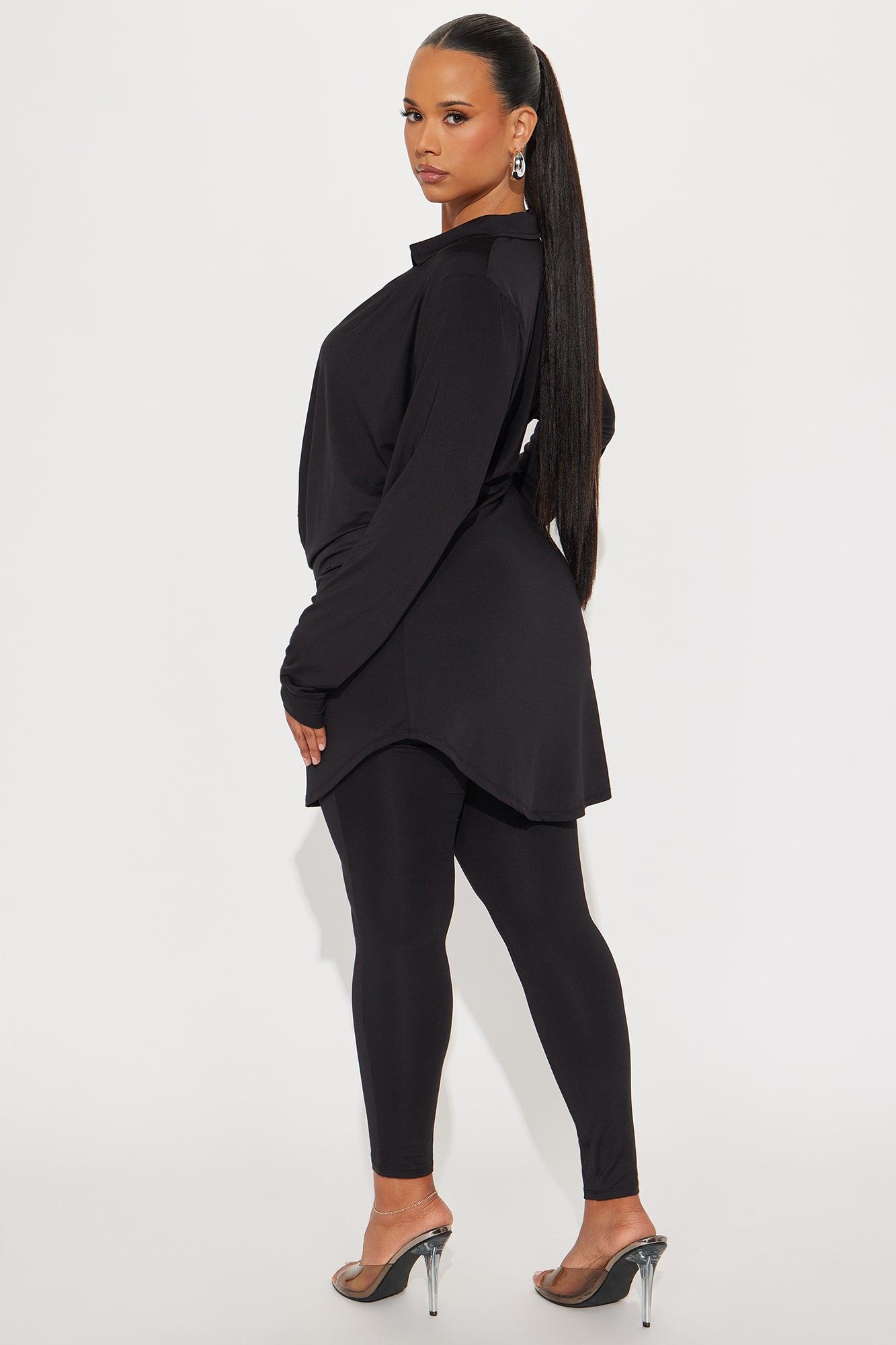 Monique Cowl Neck Legging Set - Black Female Product Image