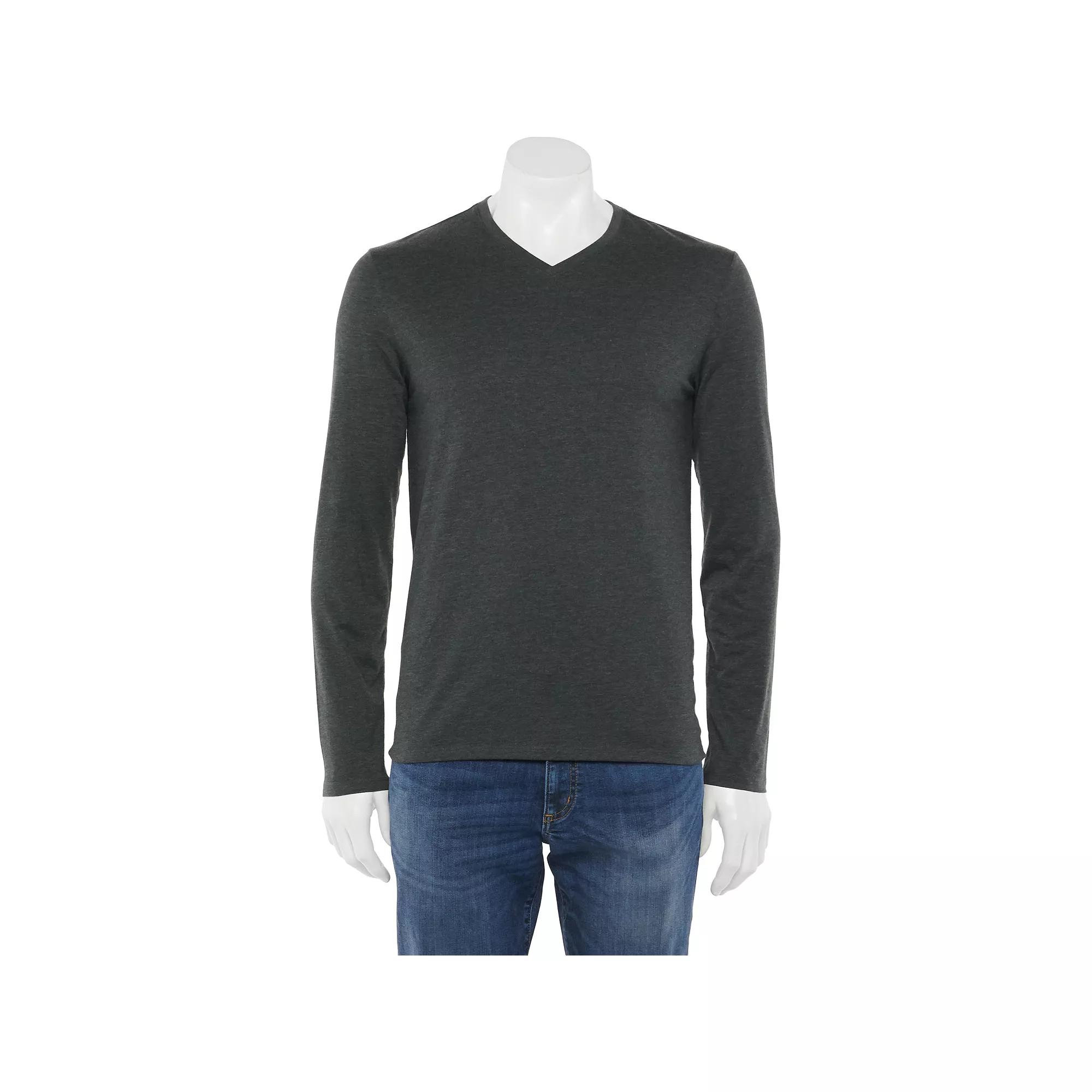 Men's Apt. 9® Premier Flex V-Neck Tee, Size: Large, Dark Slate Grey Product Image