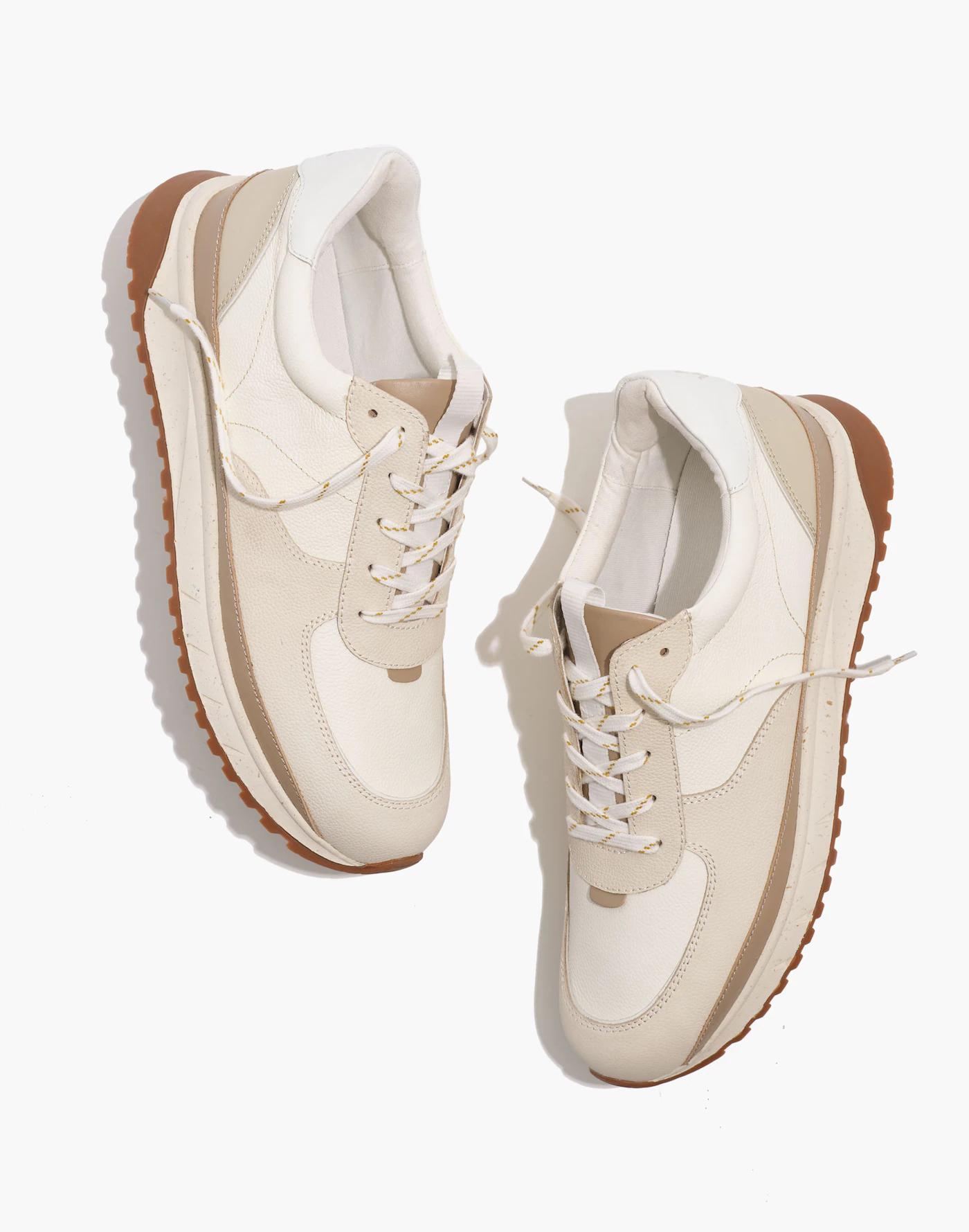 Kickoff Trainer Sneakers in Neutral Colorblock Leather Product Image