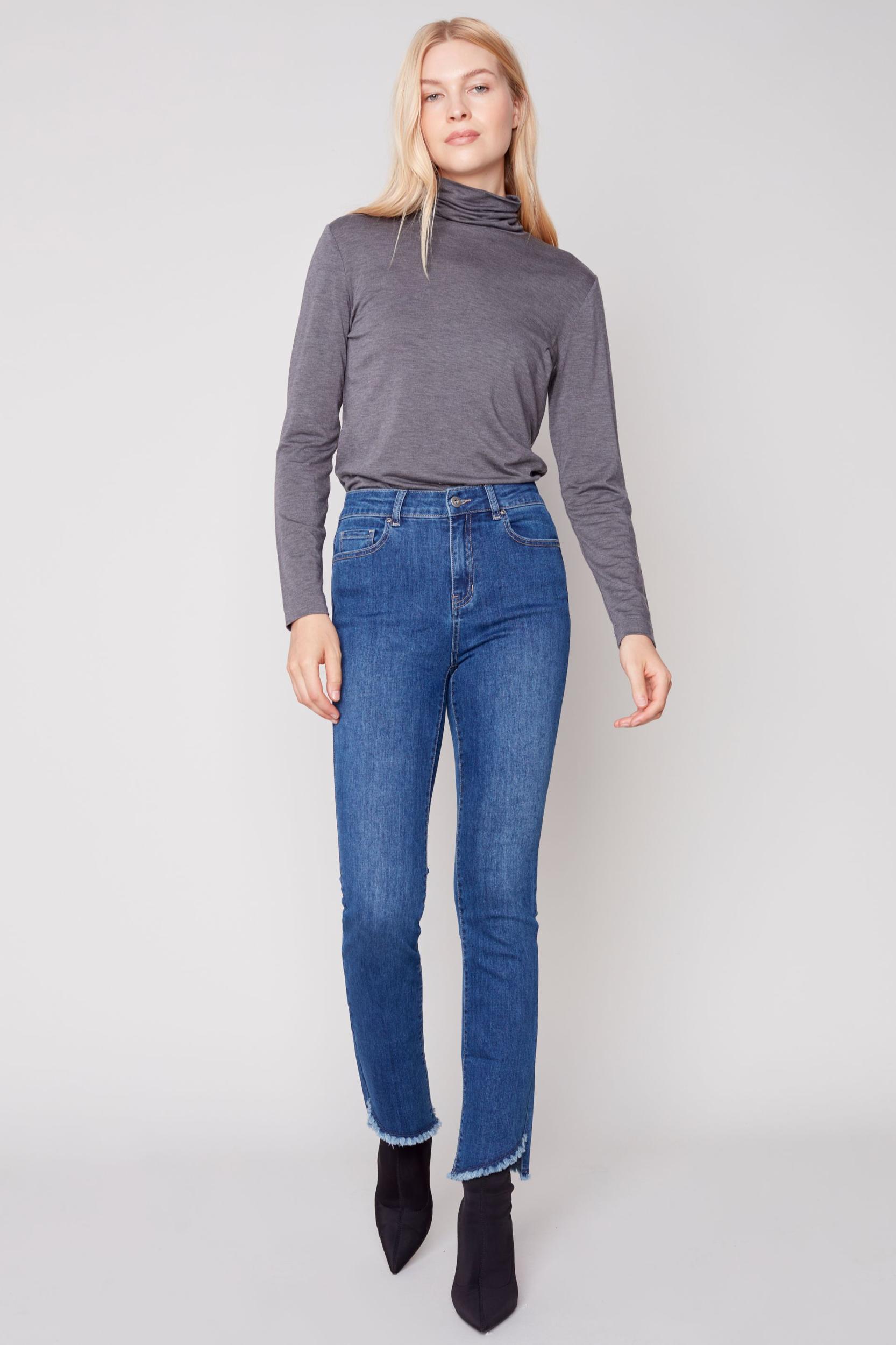 Asymmetrical hem bootcut leg pant Product Image