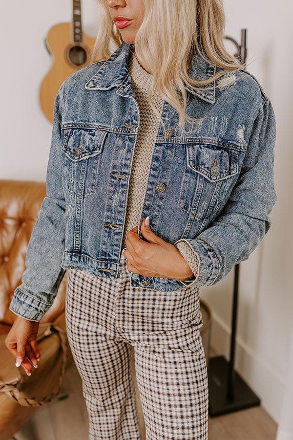 The Ronan Distressed Denim Jacket in Medium Wash Product Image