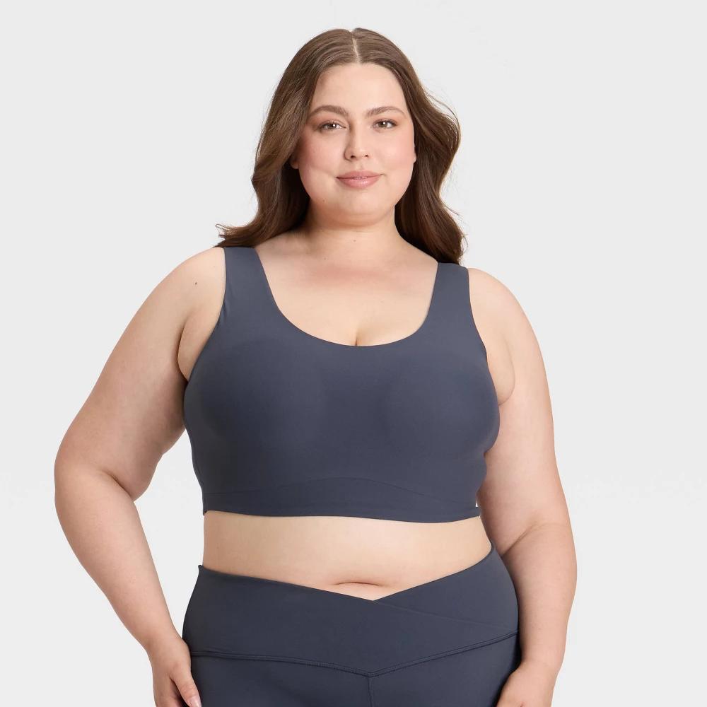 Women's Everyday Soft Medium Support Longline Sports Bra - All In Motion™ Navy Blue 3X Product Image