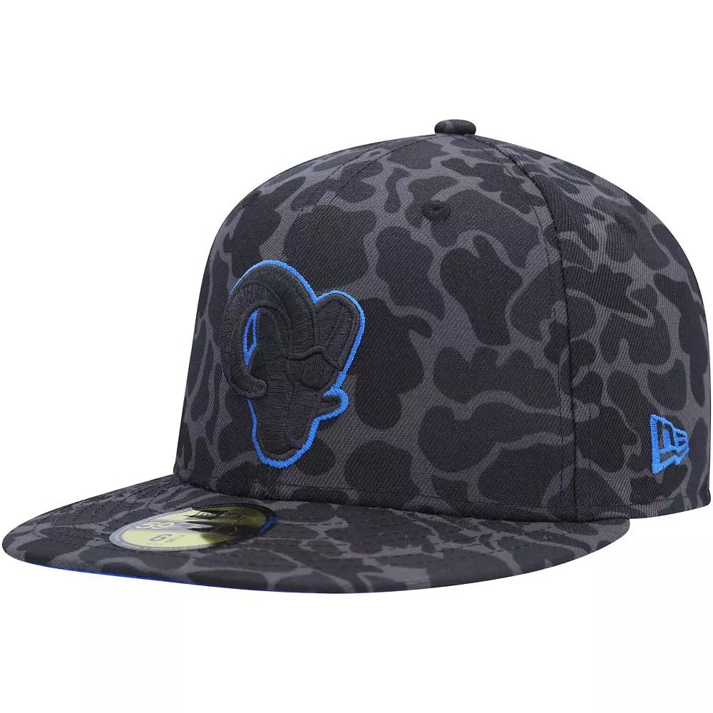 Men's New Era Black Los Angeles Rams Amoeba Camo 59FIFTY Fitted Hat,  Product Image