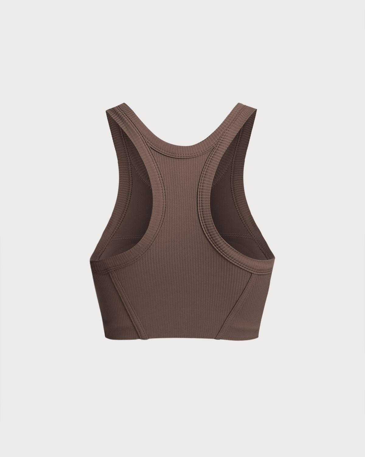 Brown I-back Yoga Tank Top Product Image