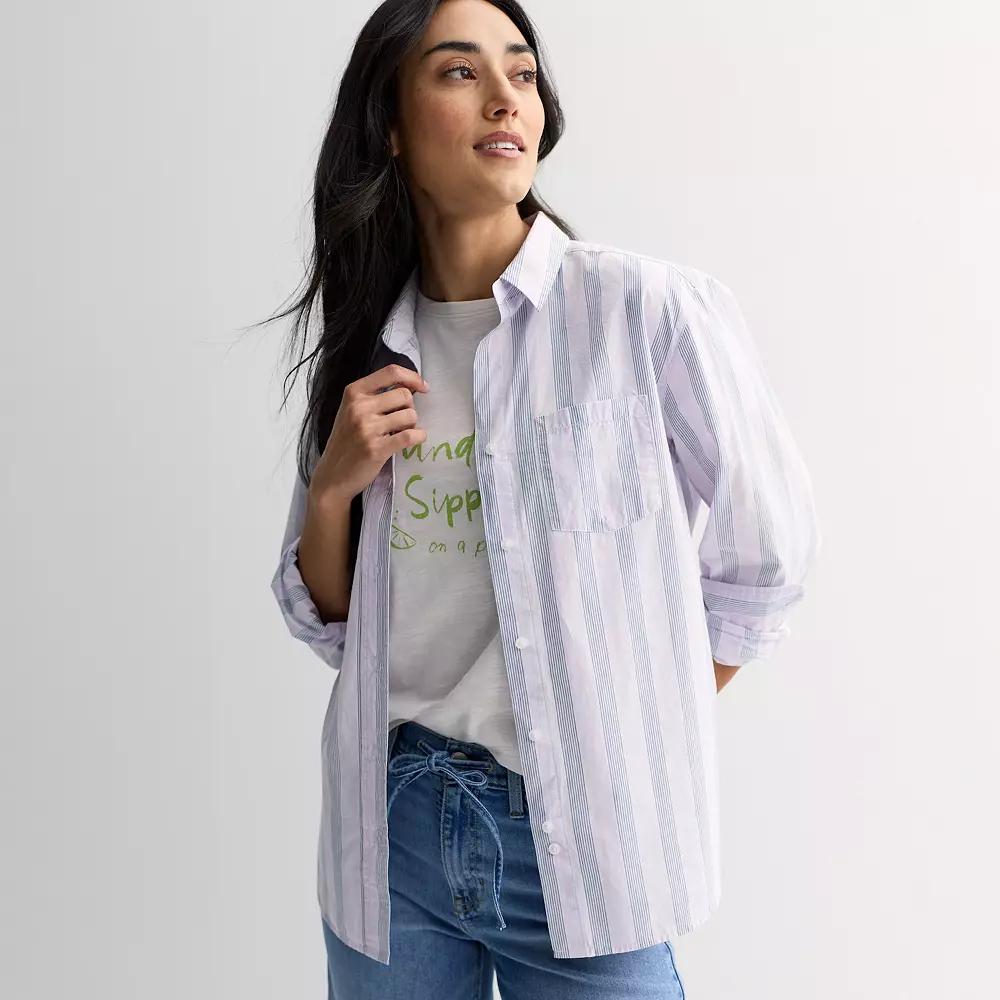 Petite Sonoma Goods For Life® Everyday Button-Up Shirt, Women's,  Product Image