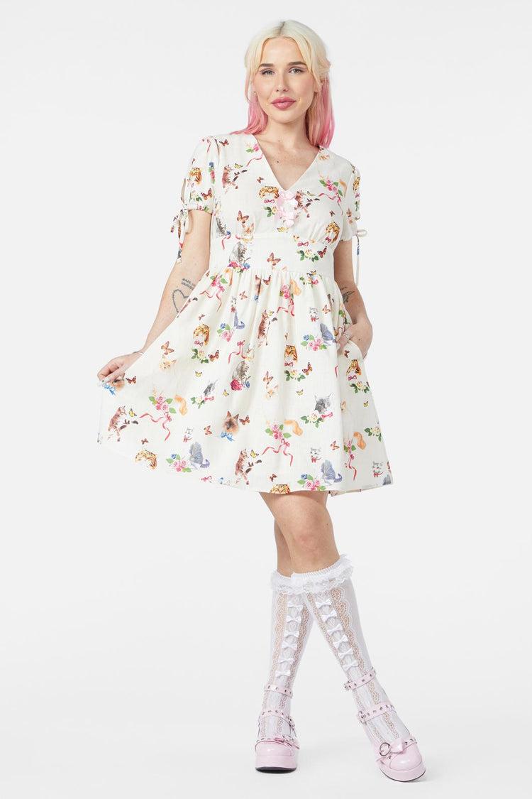 Kitsch Kitty Print Dress Product Image