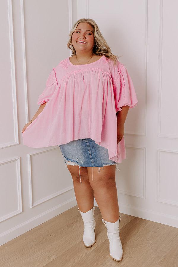 Serenity Song Babydoll Top In Pink Curves Product Image