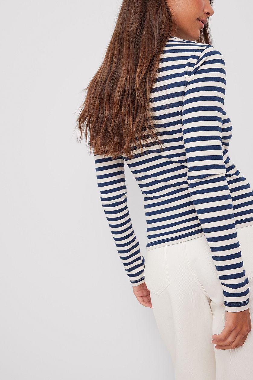 Long Sleeve Striped Fitted Top Product Image