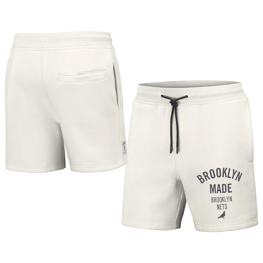 Men's NBA x Staple Cream Brooklyn Nets Heavyweight Fleece Shorts,  Product Image