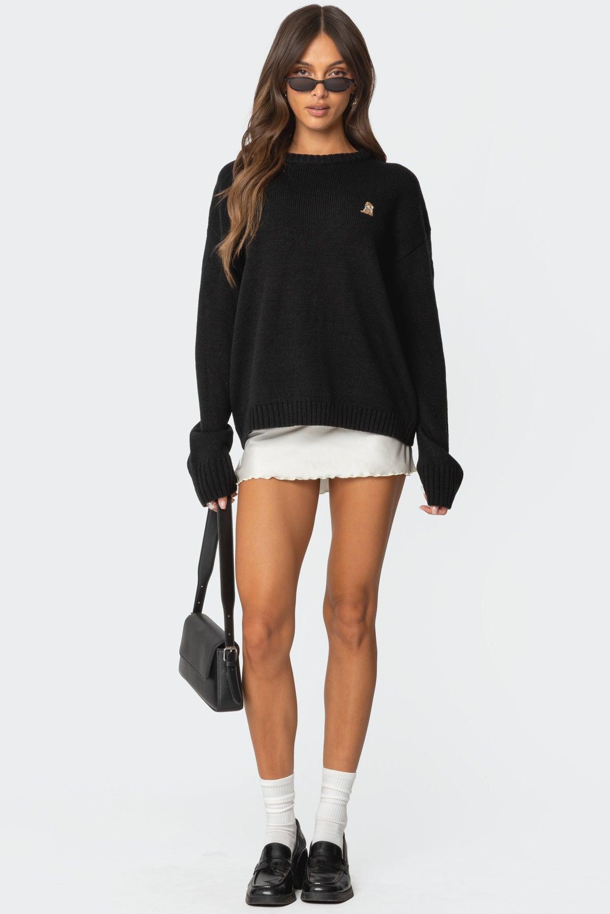 Puppy Love Embroidered Sweater Product Image