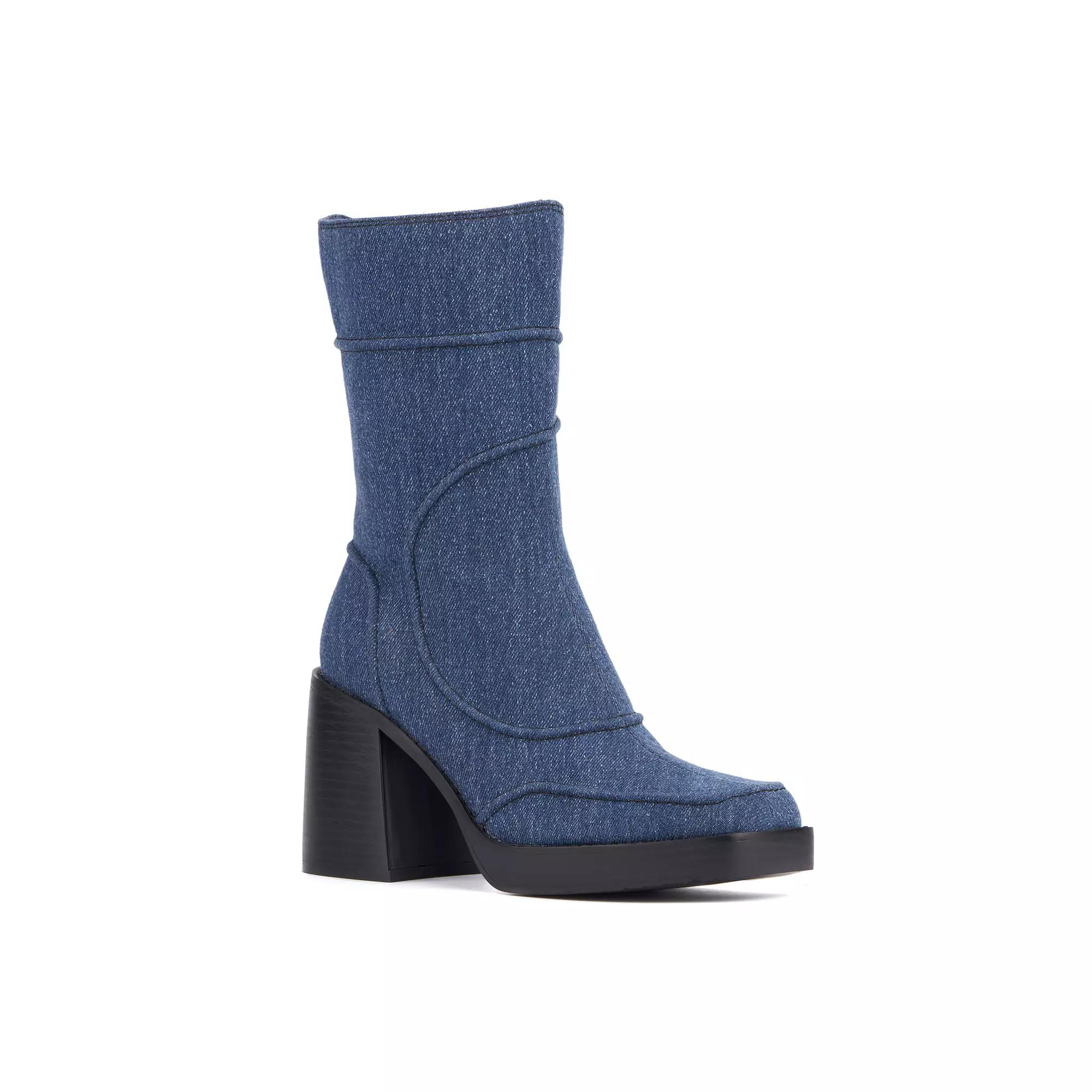 Olivia Miller Pisces Womens Mid-Calf Boots Blue Product Image