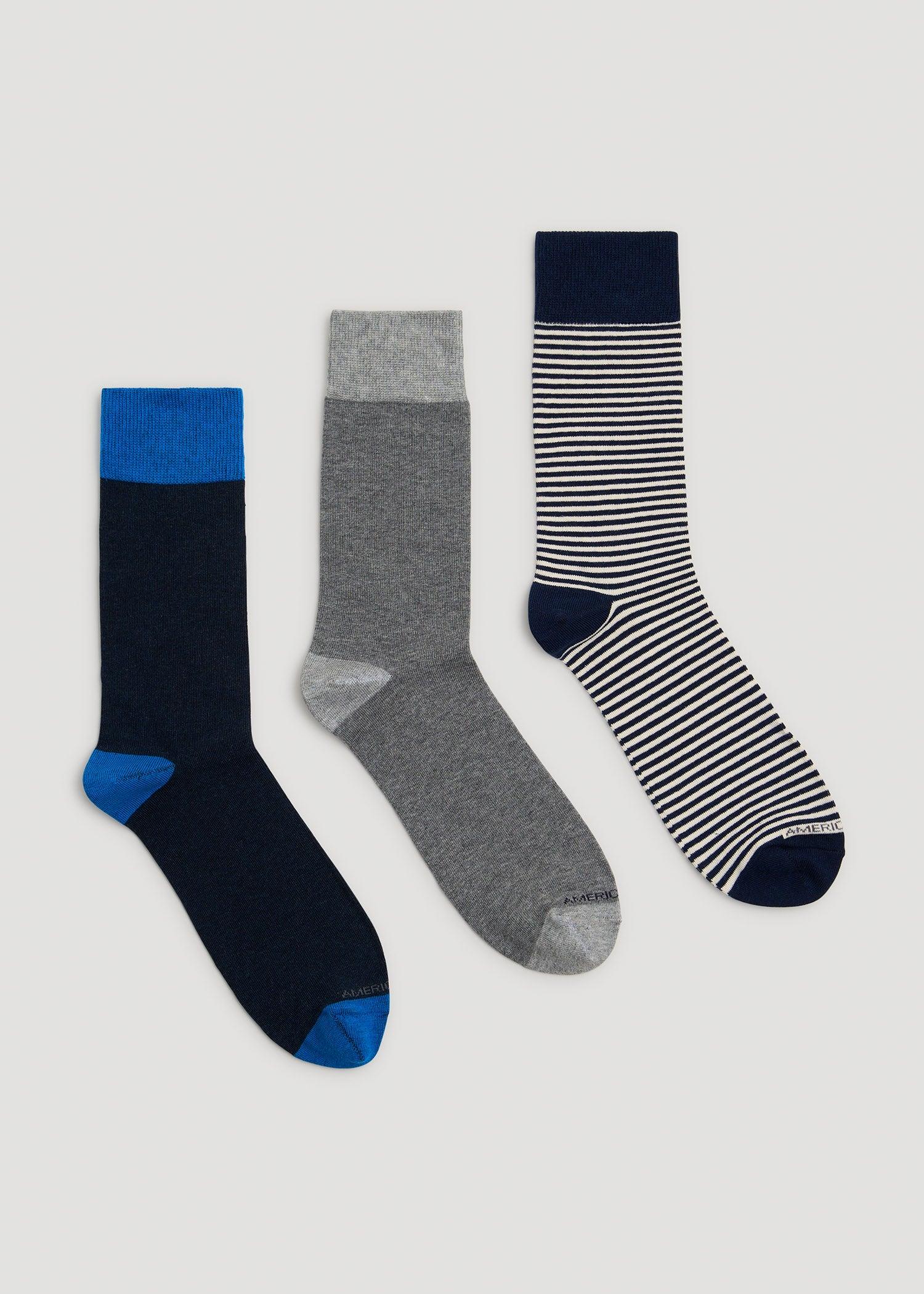 Dress Socks Size 14 to 17 (3-Pack) for Tall Men in Pack F Male Product Image