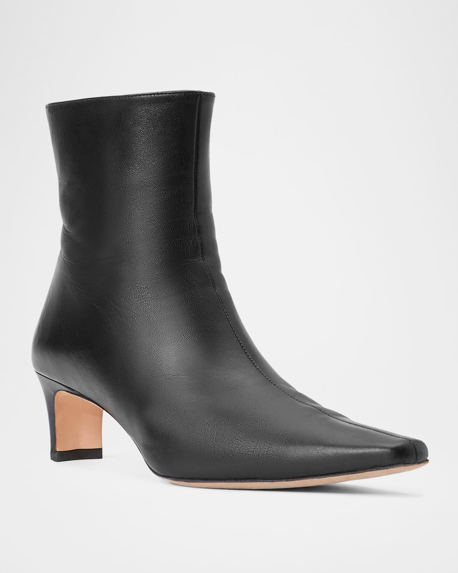 Wally Leather Square-Toe Ankle Booties Product Image
