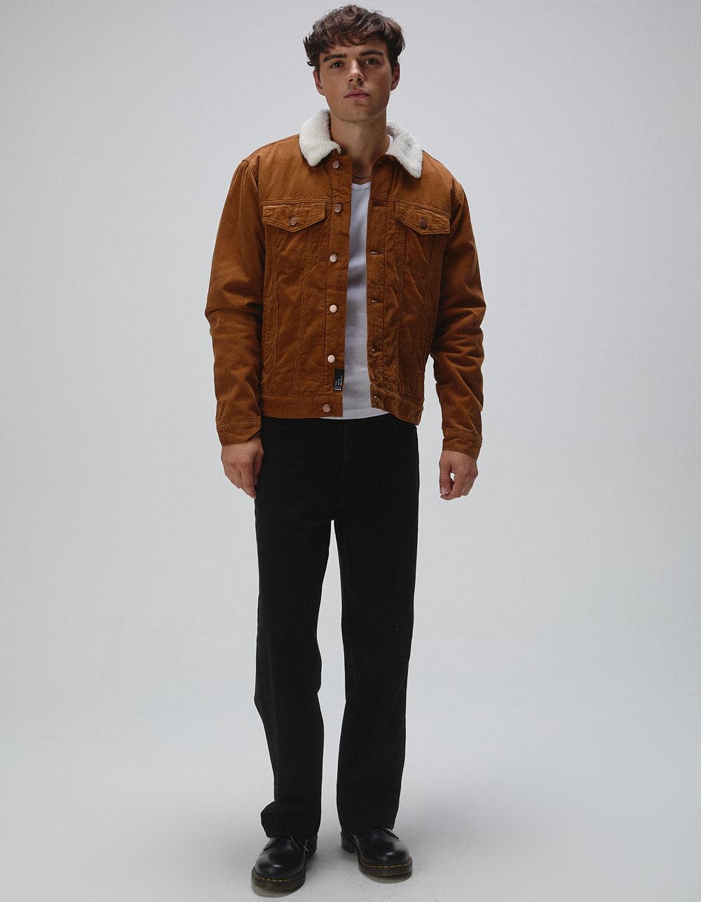 RSQ Mens Corduroy Sherpa Trucker Jacket - TAN Product Image