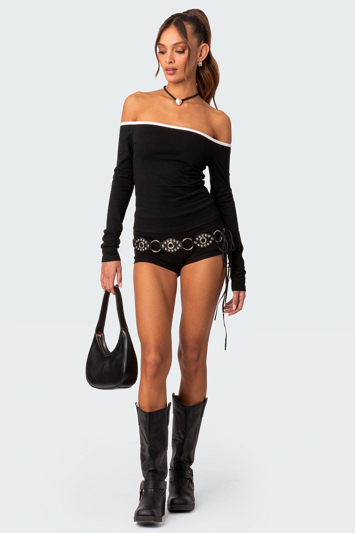 Captain Contrast Off Shoulder Top Product Image