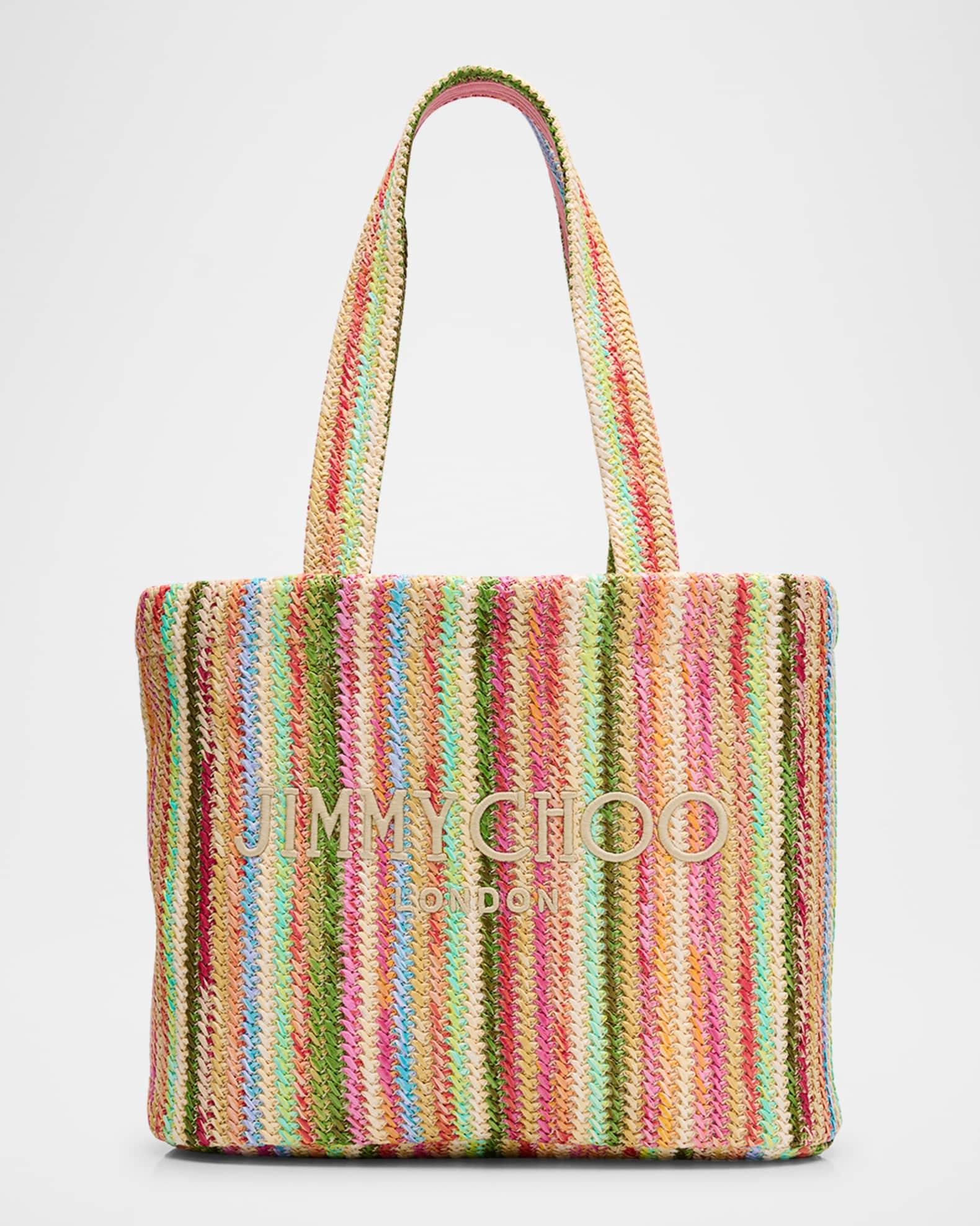 Beach Medium Striped Raffia Tote Bag Product Image
