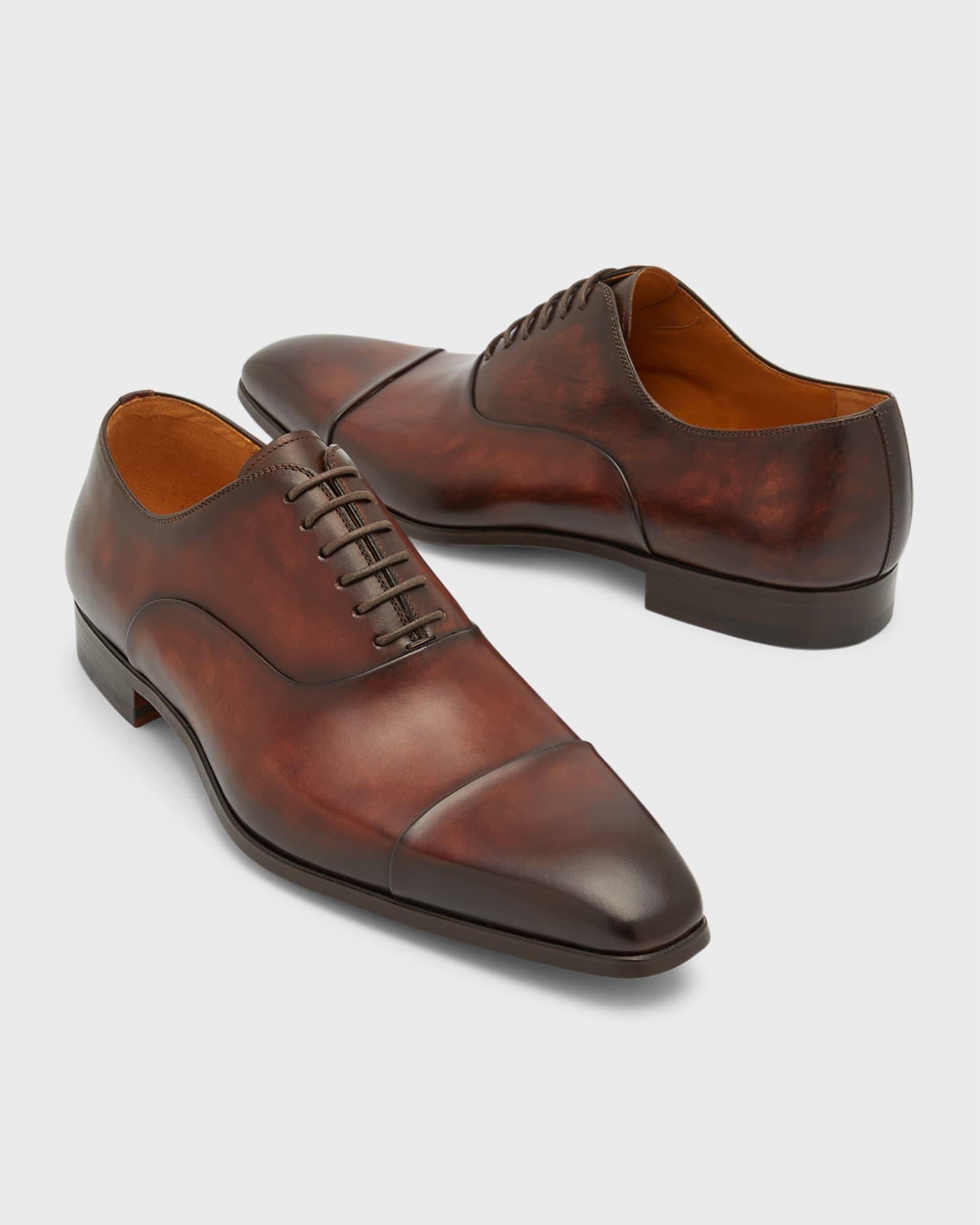 Zegna Mens Hand-Buffed Leather Vienna Evening Wholecut Oxford Shoes Product Image