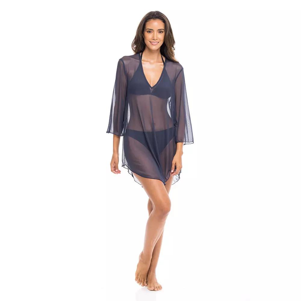 Women's Jordan Taylor Power Mesh Bell-Sleeve Swim Cover-Up Tunic,  Product Image