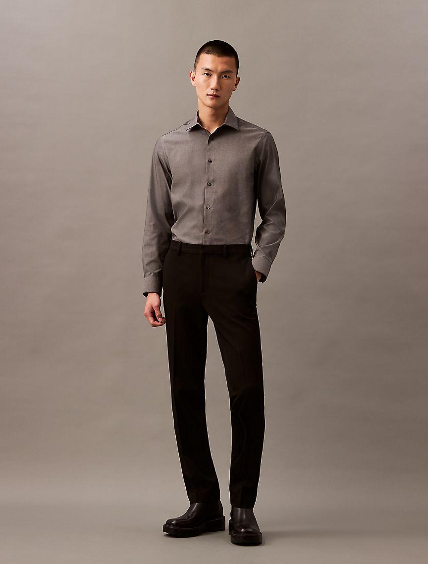 Steel Solid Slim Fit Button-Down Shirt Product Image