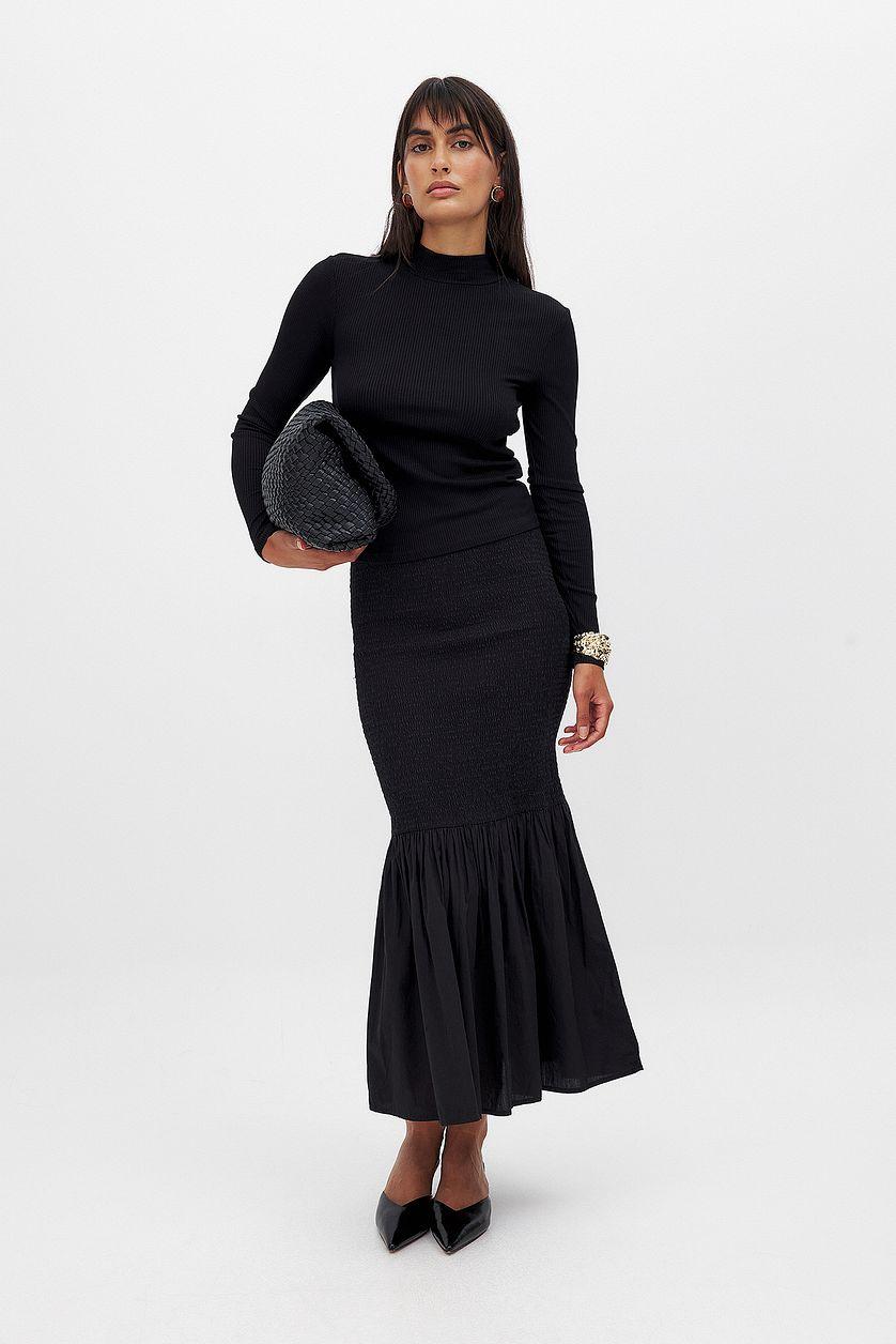 Smocked Midi Skirt Product Image