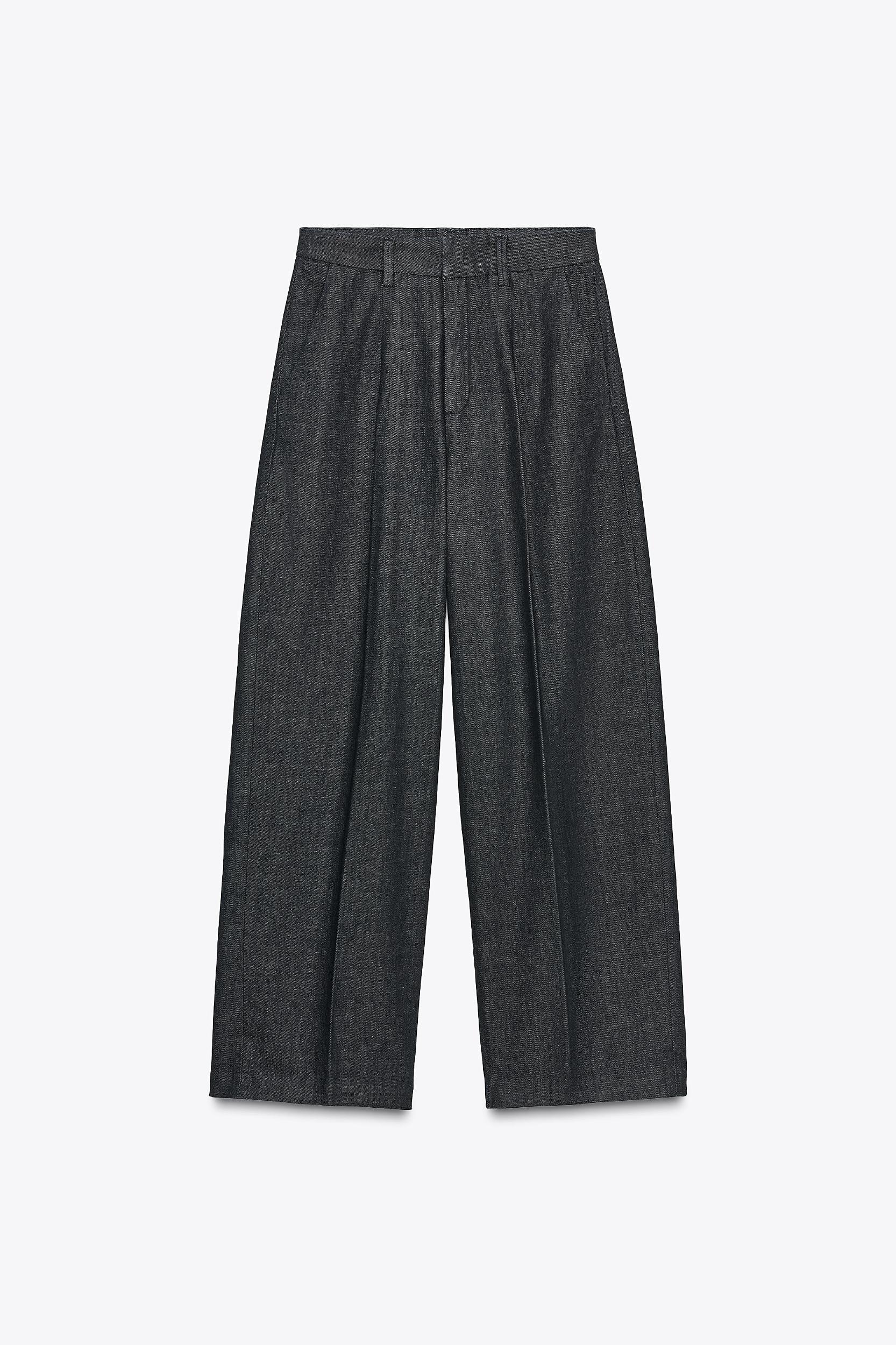 ZW COLLECTION PLEATED DENIM PANTS Product Image