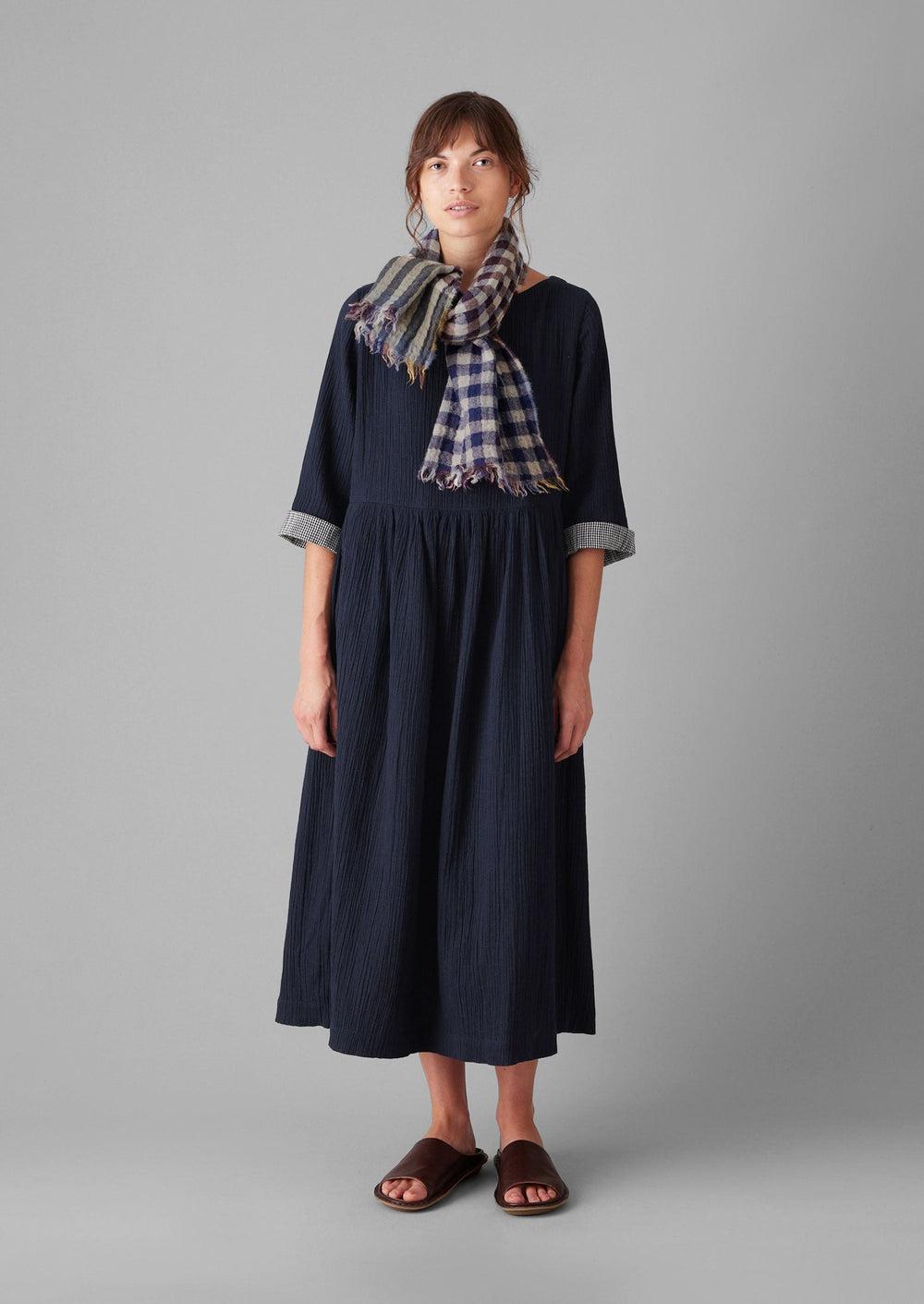 Dual Check Handwoven Knot Scarf | Earth/Multi Product Image