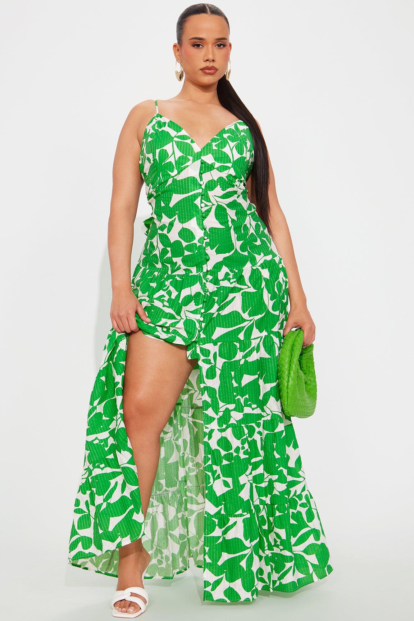 Nellie Printed Maxi Dress - Green/combo Product Image