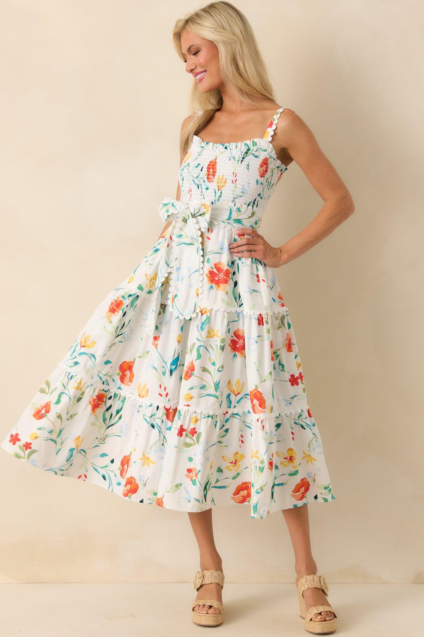 Prosperina Darcy Multi Floral Print Cotton Maxi Dress Product Image