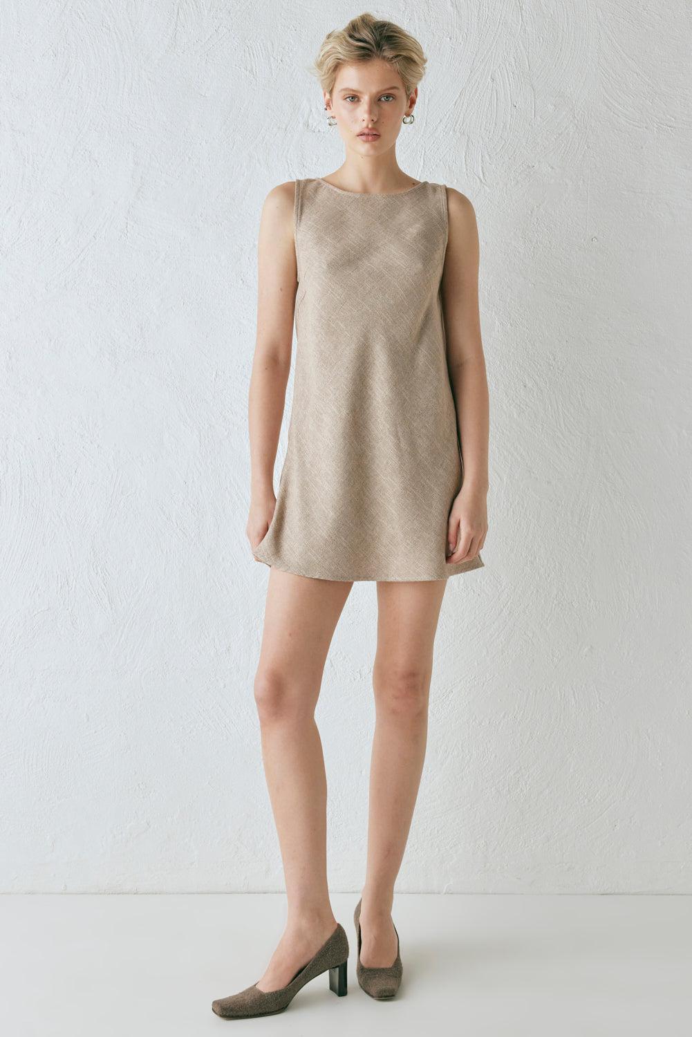 Zaria Mini Dress Beige Product Image