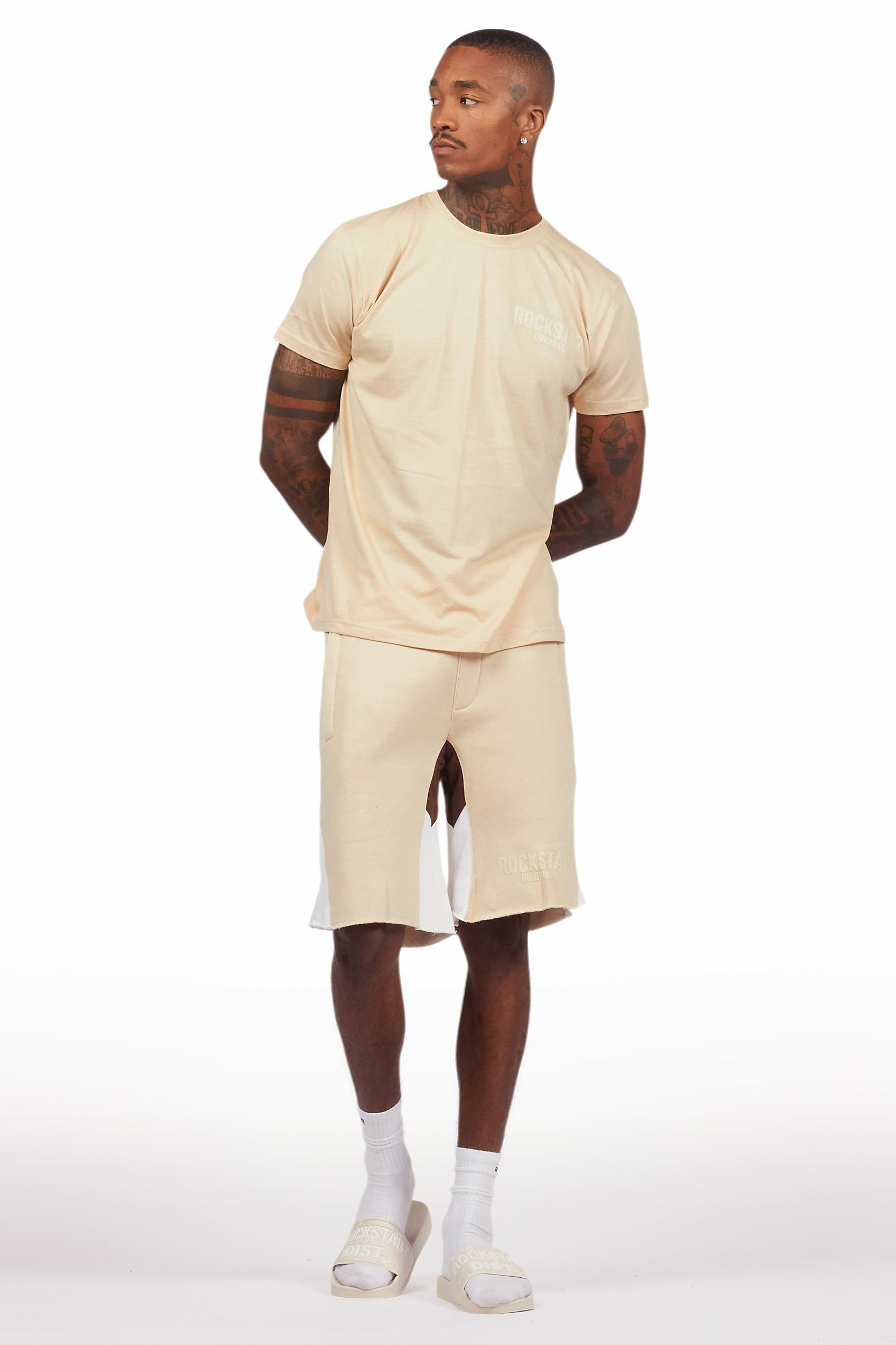 Sana Beige Relaxed T-Shirt/Short Set Male Product Image