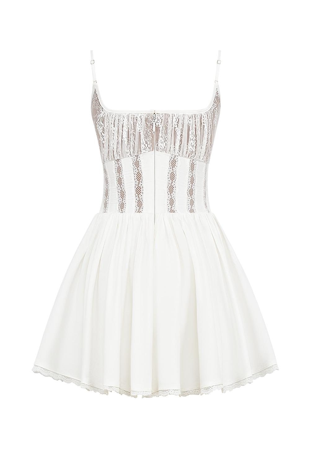 Rosaria  white cotton corset mini dress Product Image