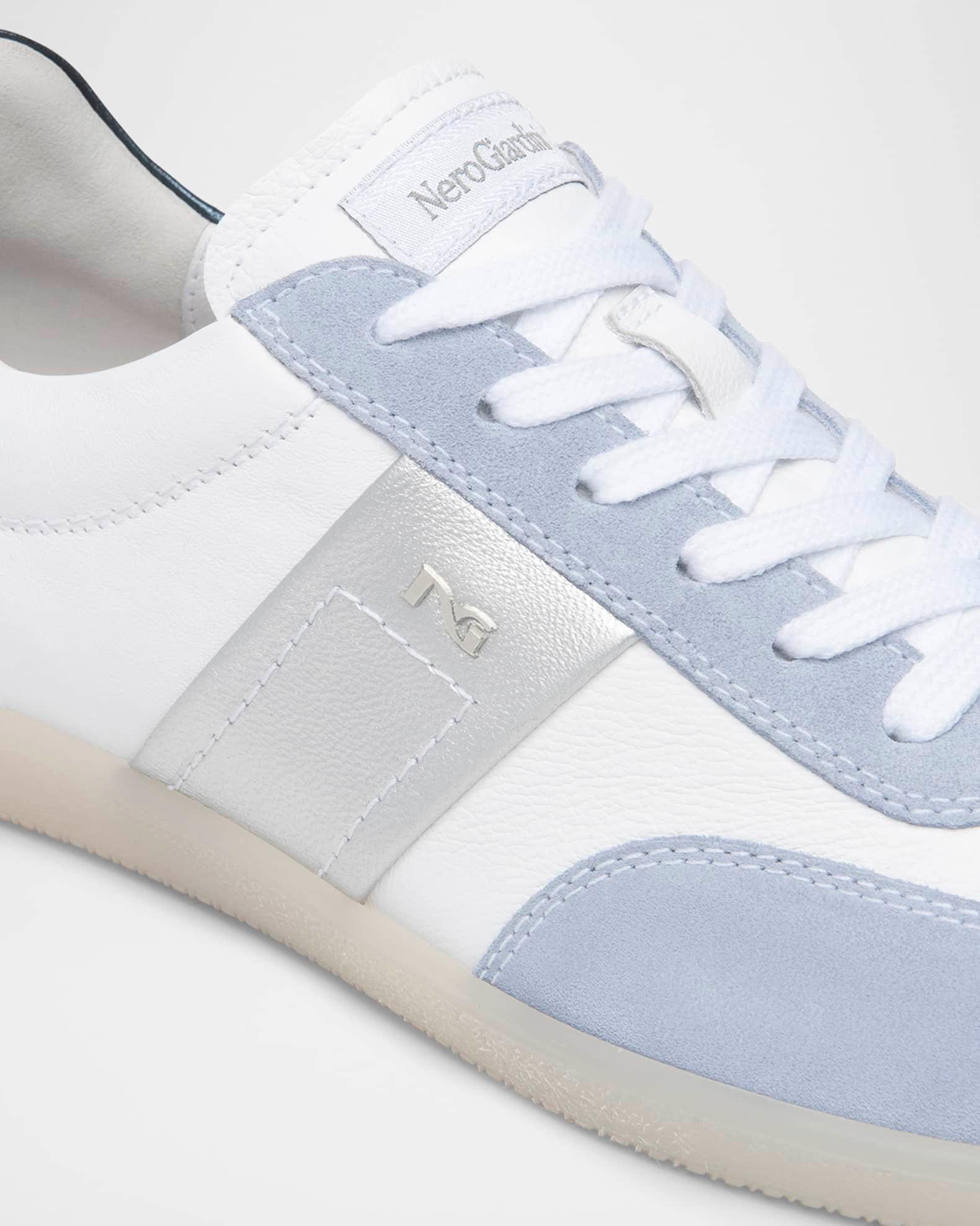 Mixed Leather Low-Top Tennis Sneakers Product Image