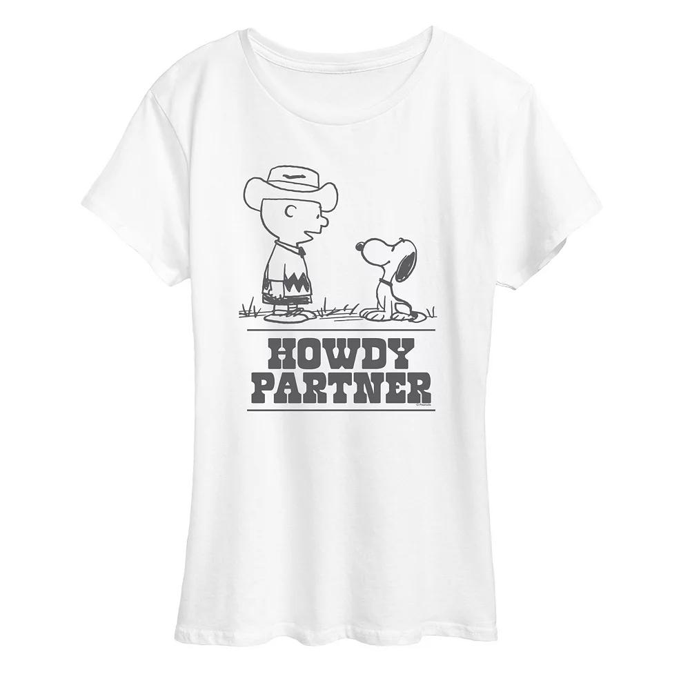 Women's Peanuts Charlie & Snoopy Howdy Partner Graphic Tee,  Product Image