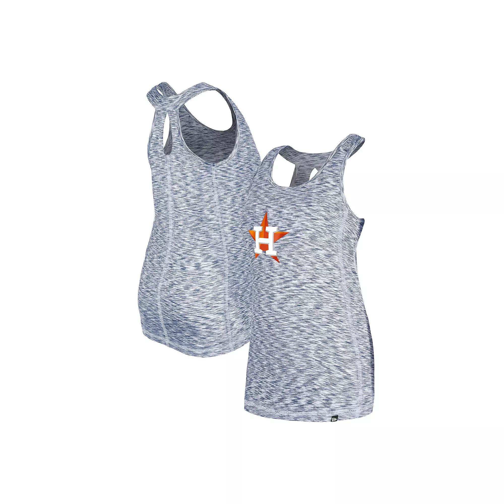 Women's New Era Navy Houston Astros Space Dye Keyhole Back Tank Top,  Product Image