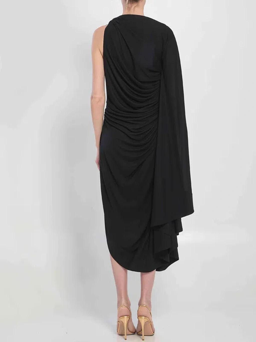 BOTTEGA VENETA Draped Dress In Black Product Image