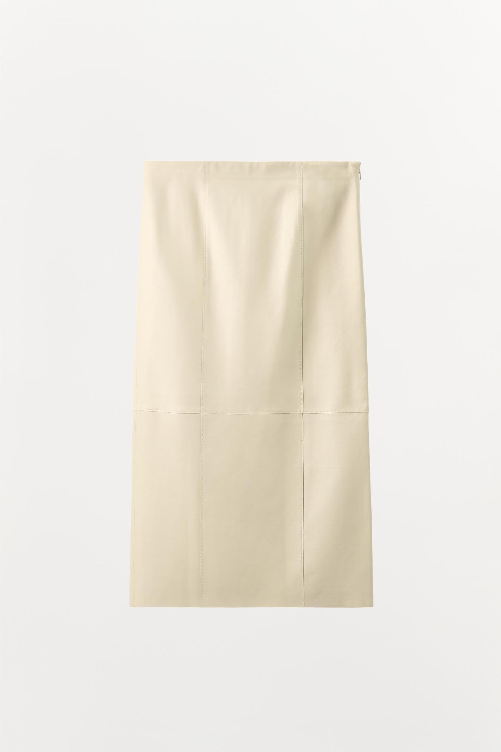 100% LEATHER MIDI SKIRT Product Image