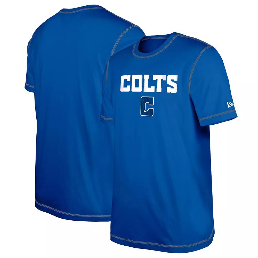 Men's New Era Royal Indianapolis Colts Third Down Puff Print T-Shirt,  Product Image