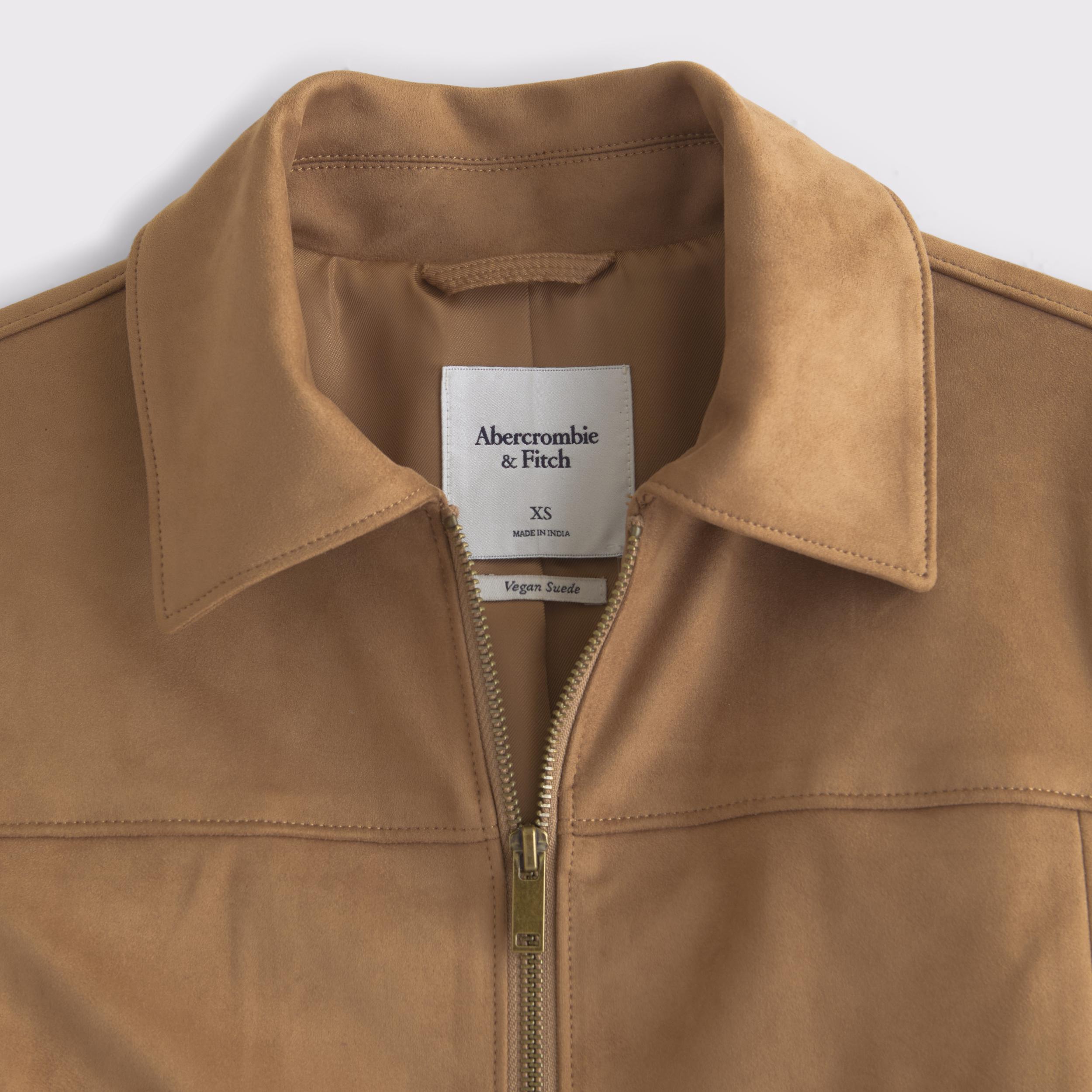 Slim Zip Vegan Suede Jacket Product Image