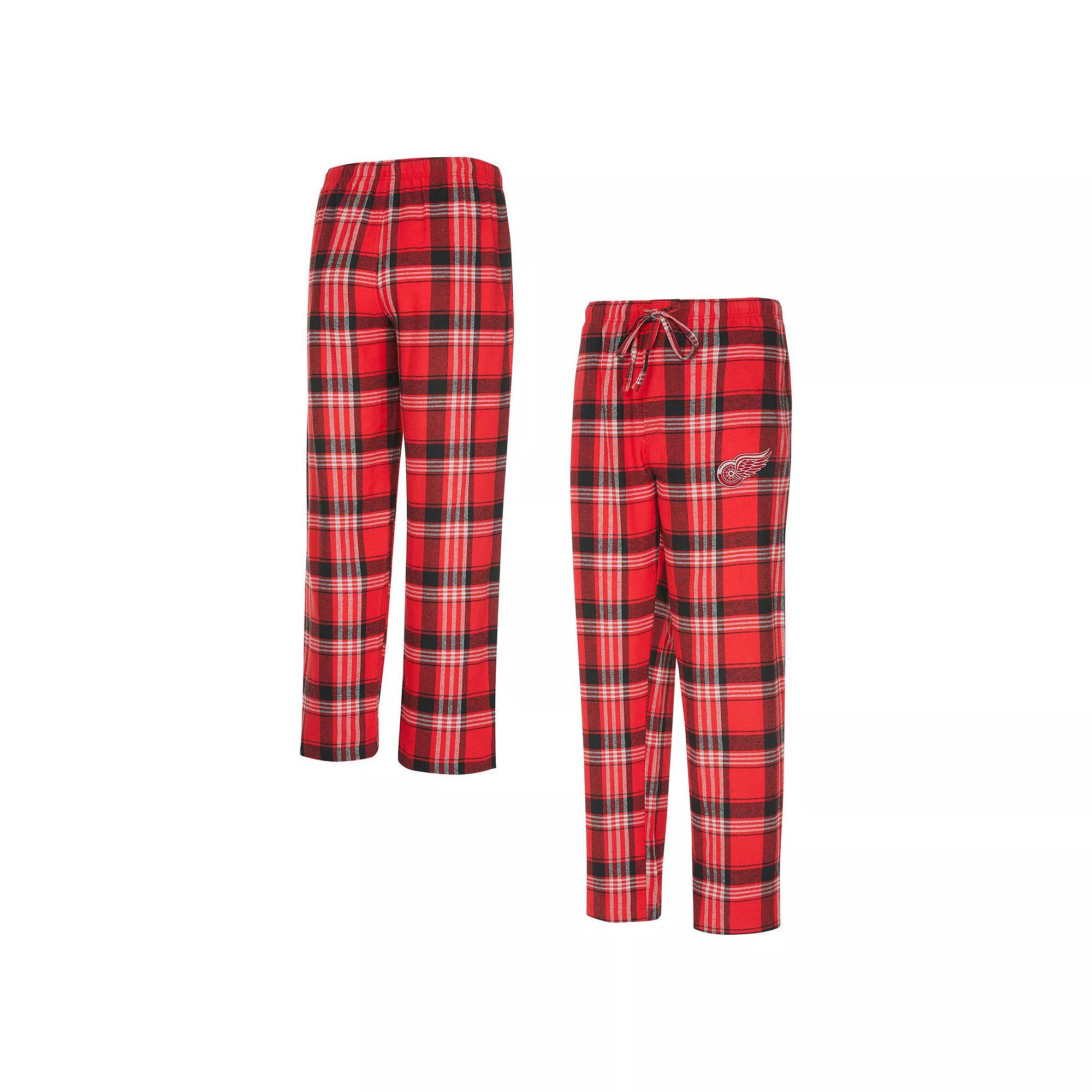 Men's Concepts Sport Red/Black Detroit Red Wings Region Flannel Sleep Pants, Size: Large Product Image