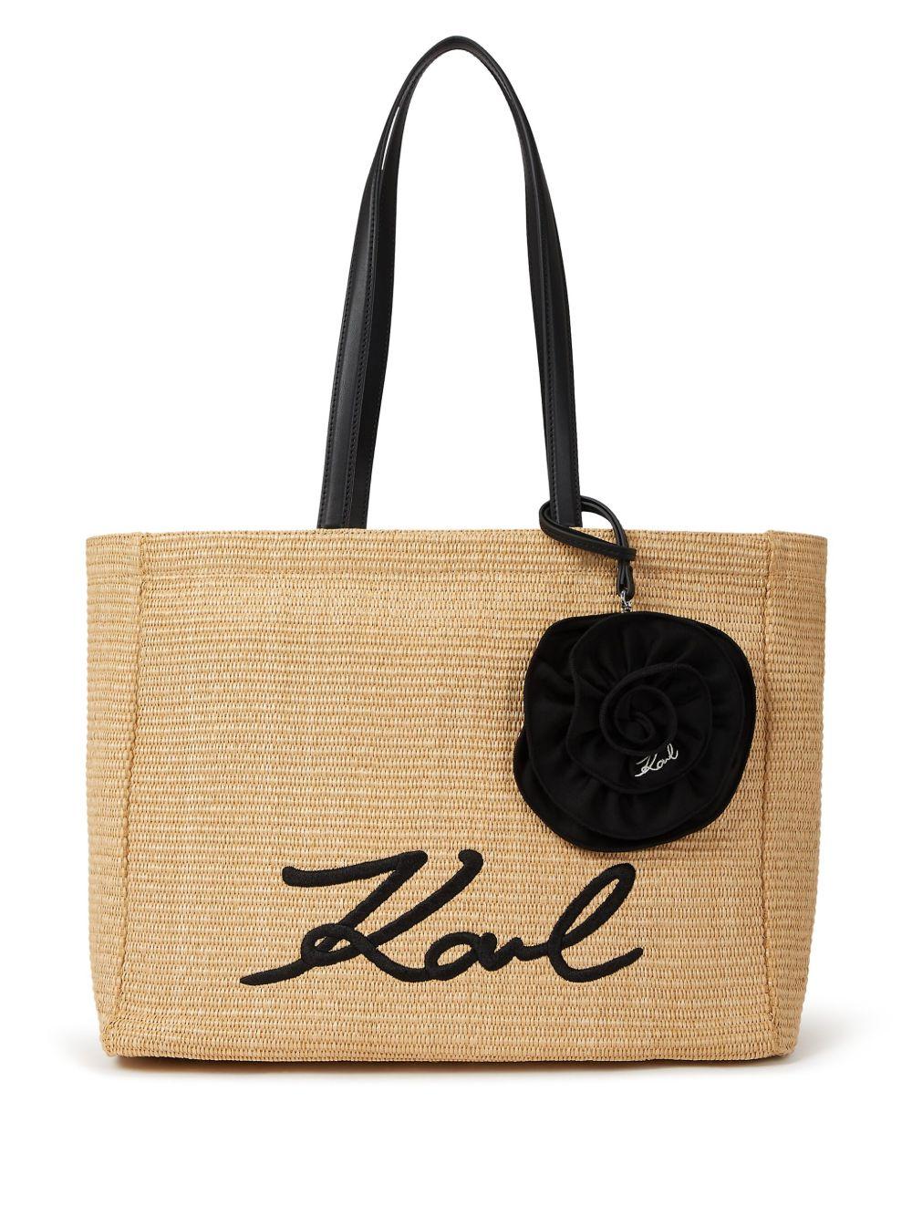 Signature flower-appliqué tote bag Product Image