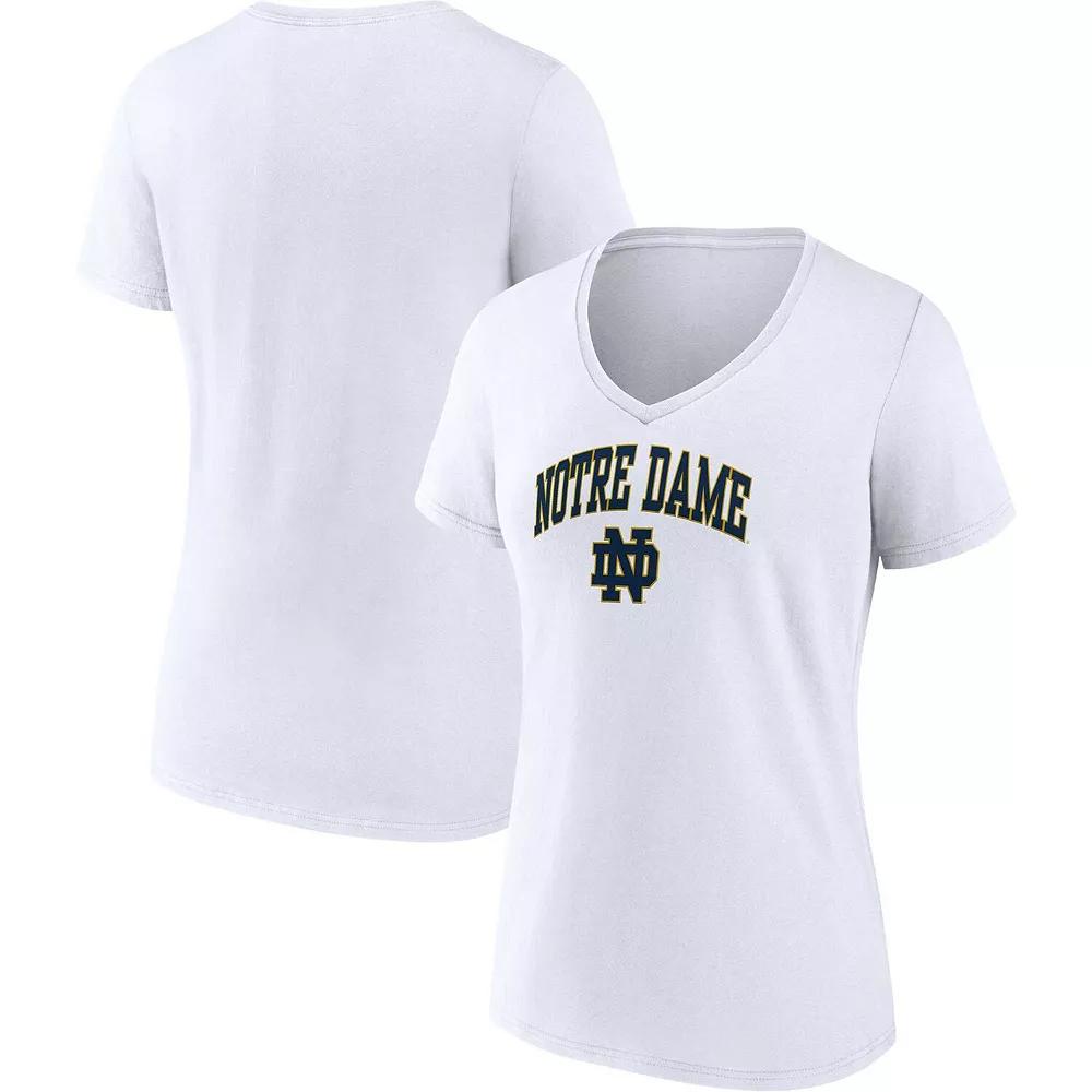 Women's Fanatics Branded White Notre Dame Fighting Irish Evergreen Campus V-Neck T-Shirt, Size: 2XL Product Image