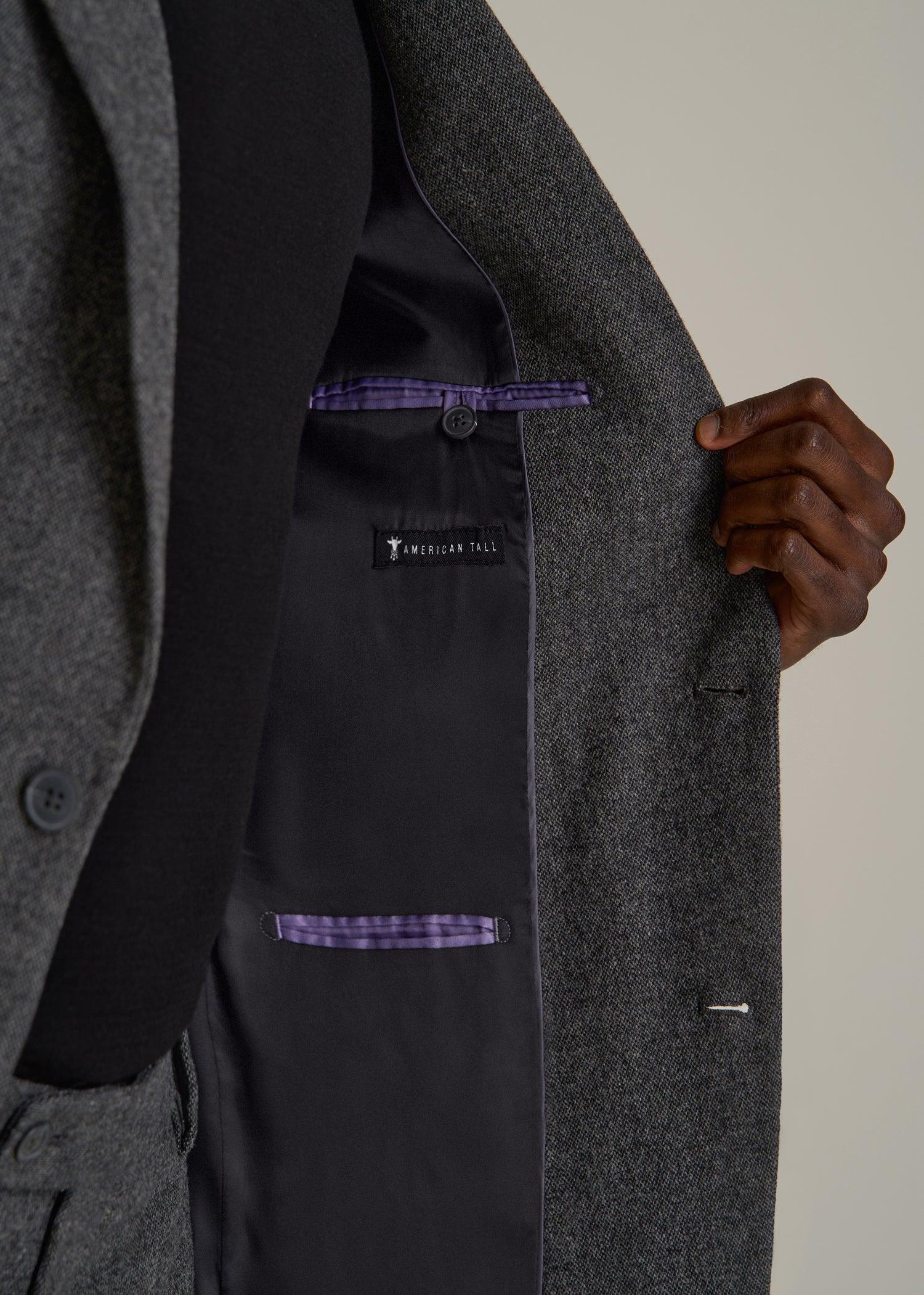 Wool Blend Blazer for Tall Men in Anthracite Tweed Male Product Image