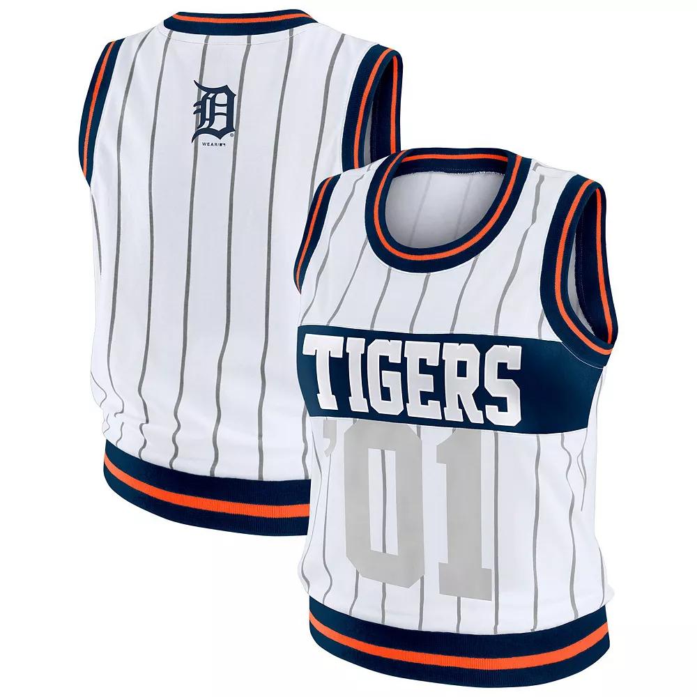 Women's WEAR by Erin Andrews  White Detroit Tigers Sporty Tank Top, Size: Small Product Image