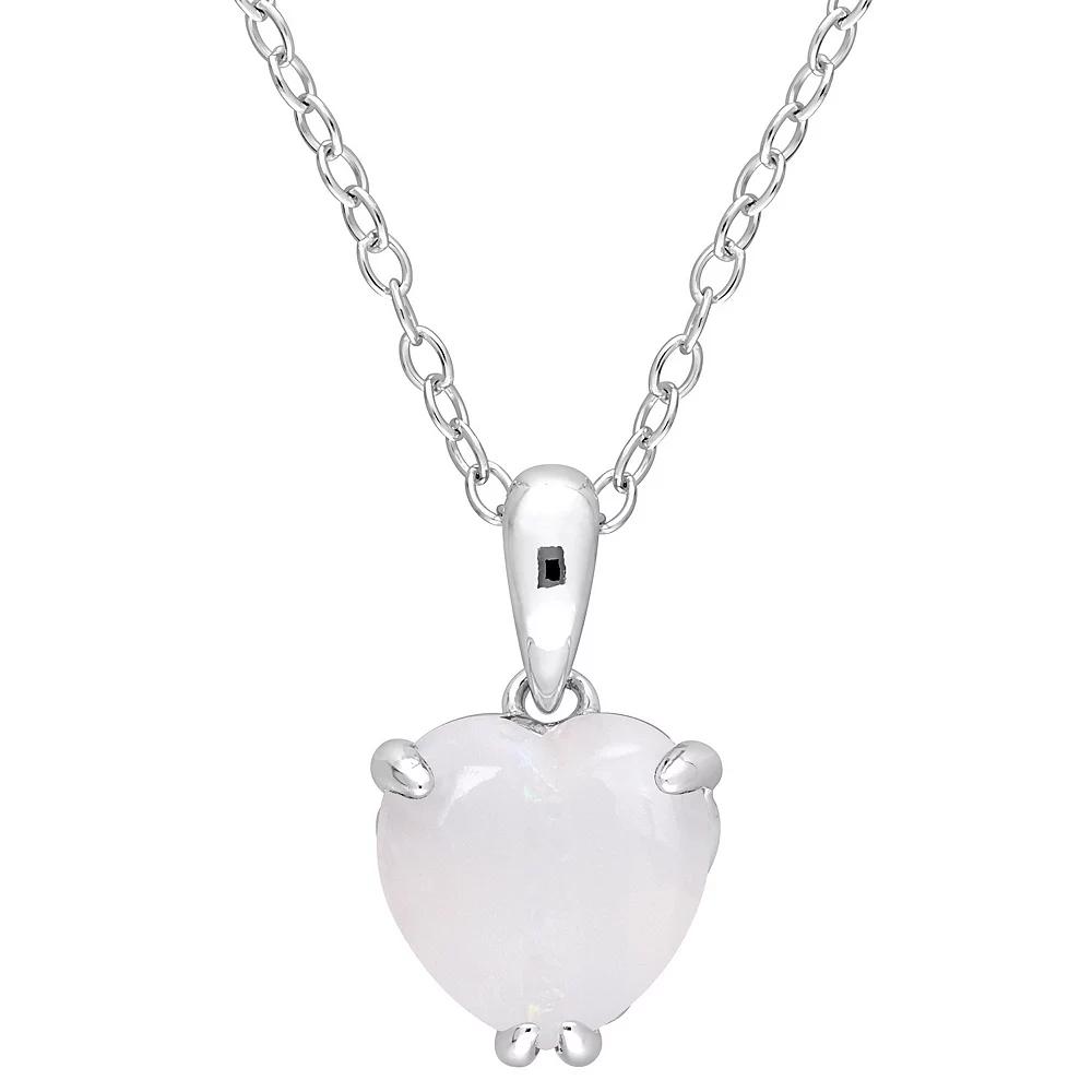 Stella Grace Sterling Silver & Gemstone Heart Stud Pendant Necklace, Women's,  Product Image