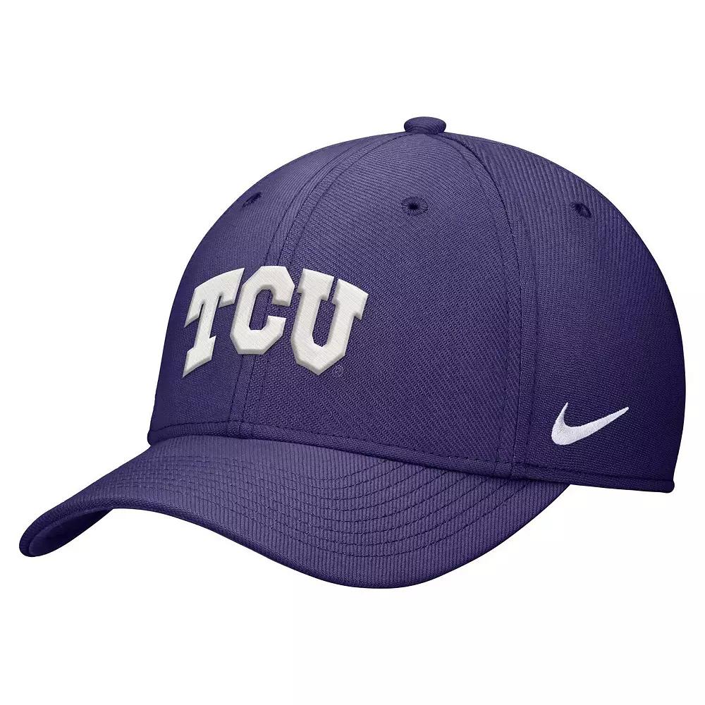 Men's Nike Purple TCU Horned Frogs 2024 Sideline Rise Swoosh Flex Hat, Size: Medium/Large Product Image