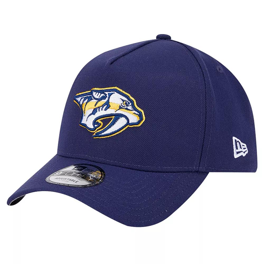 Men's New Era  Navy Nashville Predators Core A-Frame 9FORTY Adjustable Hat, Pdt Blue Product Image